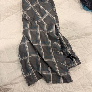 Gray and Blue Plaid Shorts